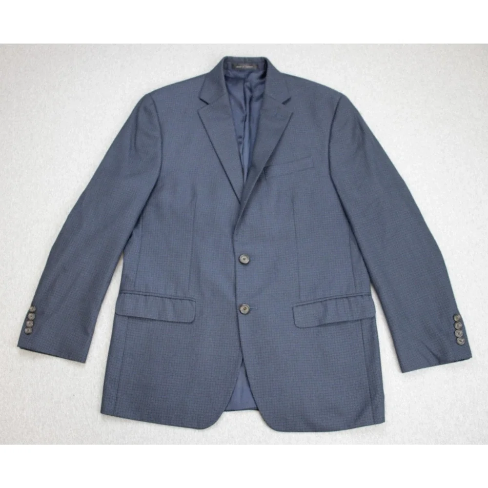 Lauren Ralph Lauren Blazer Mens Size 40R Navy Blue Check 2 Button‎ Notch Lapel